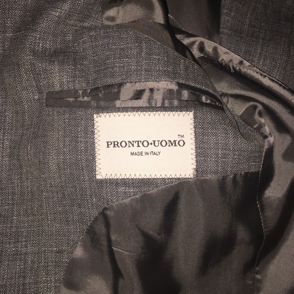 PRONTO UOMO 40R Gray Wool Blend 2 Button Blazer - Picture 8 of 8